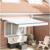 Automatisk Utdragbar Markis Vit 300x25, Markis Ersättningsduk för 3x2.5 m Ram Vit vidaXL Medium – miniatyr 1