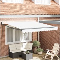 Automatisk Utdragbar Markis Vit 300x25, Markis Ersättningsduk för 3x2.5 m Ram Vit vidaXL