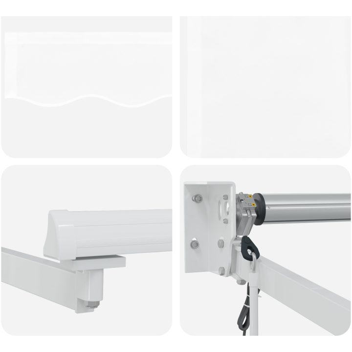 Automatisk Utdragbar Markis Vit 300x250 cm, Markis Ersättningstyg för 3x2,5 m Ram Vit vidaXL Stor – bild 8