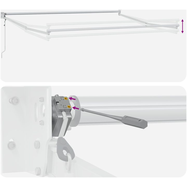 Automatisk Utdragbar Markis Vit 300x250 cm, Markis Ersättningstyg för 3x2,5 m Ram Vit vidaXL Stor – bild 10