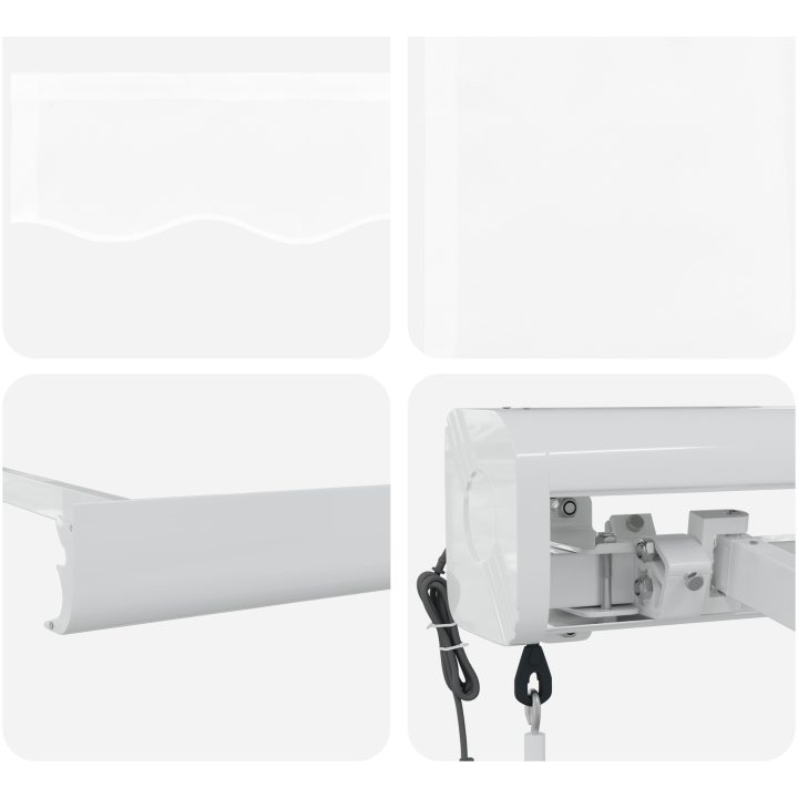 Automatisk Utdragbar Markis Vit, Markis Ersättningsfabric för Ram Vit vidaXL 300 x 250 cm – bild 8