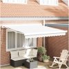 Automatisk Utdragbar Markis Vit, Markis Ersättningsfabric för Ram Vit vidaXL 300 x 250 cm – miniatyr 1