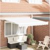 Automatisk Utdragbar Markis Vit, Markis ersättningstyg för ram Vit vidaXL 3 x 2.5 m – miniatyr 1