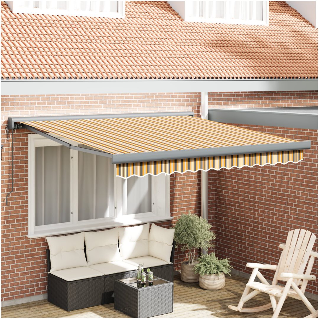 Automatiska Hopfällbara Markis Multicolour Stripe vidaXL 300 x 250 cm
