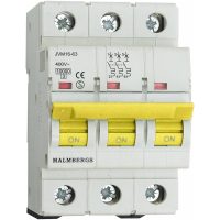 Automatsäkring, Malmbergs, 25A, 3P, B-Typ MALMBERGS