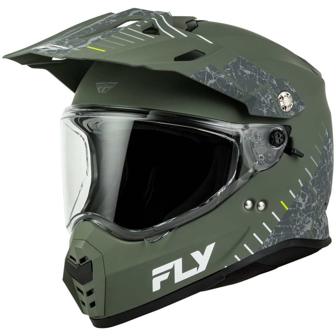 Äventyrshjälm Trekker Grön Grå FLY RACING s