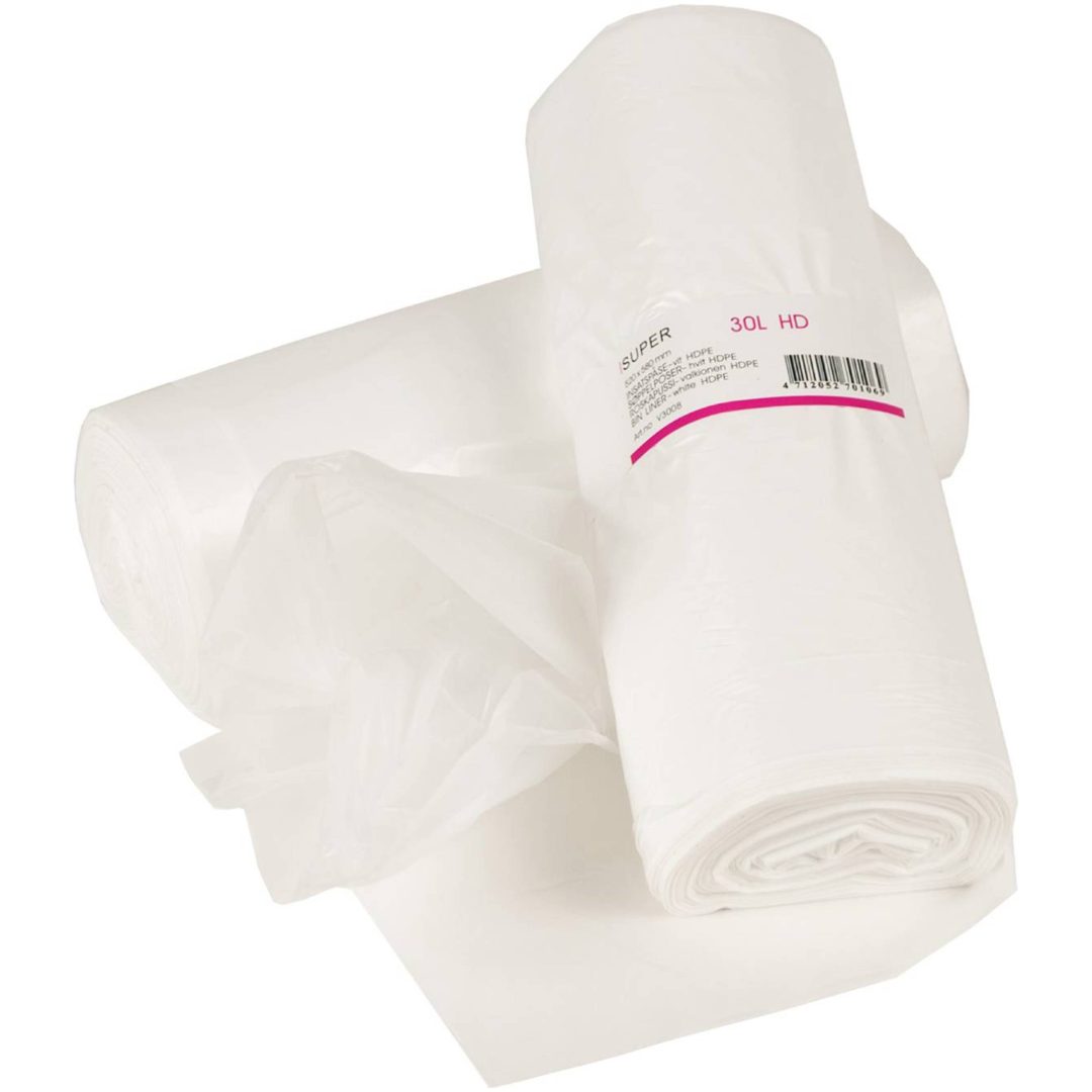 Avfallspåse plast HDPE AVFALLSPÅSE PL HDPE 30L VIT