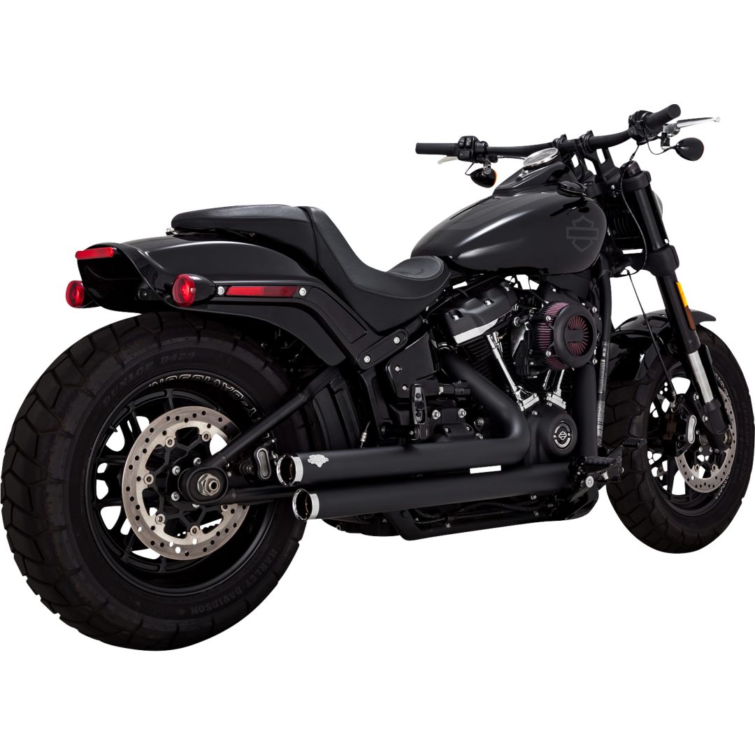 Avgassystem Big Shots Staggered 2-into-2 Svart Mildstål VANCE & HINES Ljuddämpare