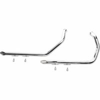 Avgassystem Dual Slash-cut Drag Pipes Krom Stål PAUGHCO