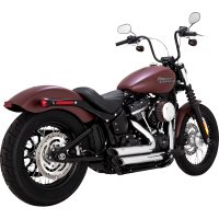 Avgassystem Shortshots Staggered Svart/Matt Mildstål VANCE & HINES