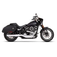 Avgassystem Slip-on 4" Softail Sport Glide Krom/Svart Rostfritt Stål RINEHART RACING