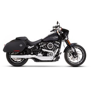 Avgassystem Slip-on 4" Softail Sport Glide Krom/Svart Rostfritt Stål RINEHART RACING