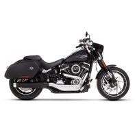 Avgassystem Slip-on 4" Softail Sport Glide Krom/Svart Rostfritt Stål RINEHART RACING