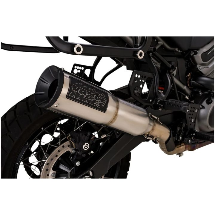 Avgassystem Slip-on Adventure Hi-output 450 Svart Rostfritt Stål VANCE HINES Ljuddämpare – bild 6