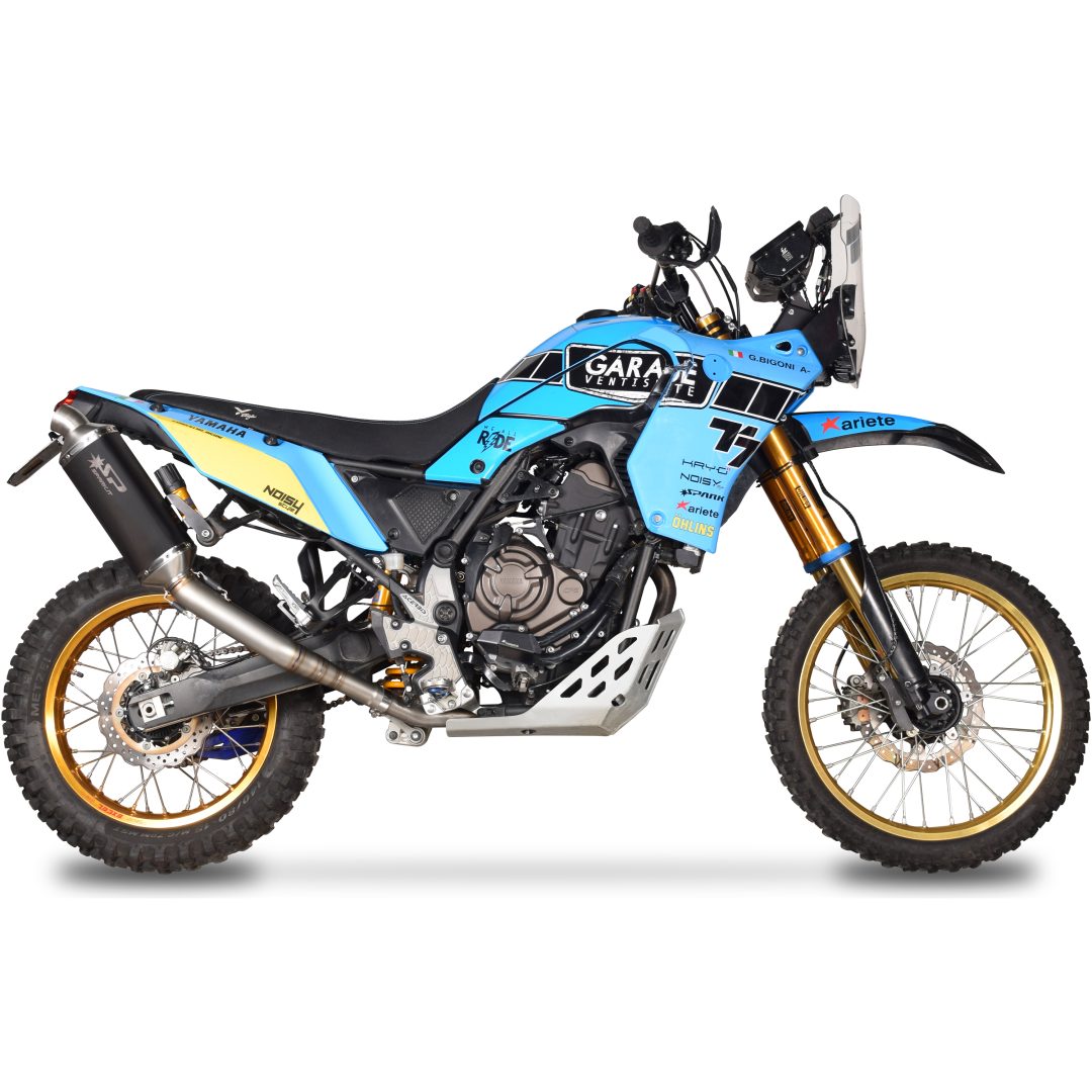 Avgassystem Slip-on Dakar Polerad/Titaniumlook SPARK Dämpare