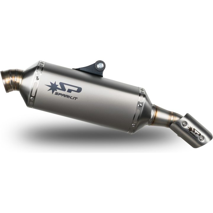 Avgassystem Slip-on Dakar Polerad/Titaniumlook SPARK Dämpare – bild 5
