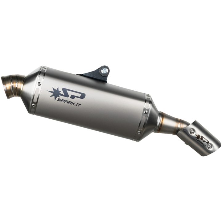 Avgassystem Slip-on Dakar Polerad/Titaniumlook SPARK Dämpare – bild 2