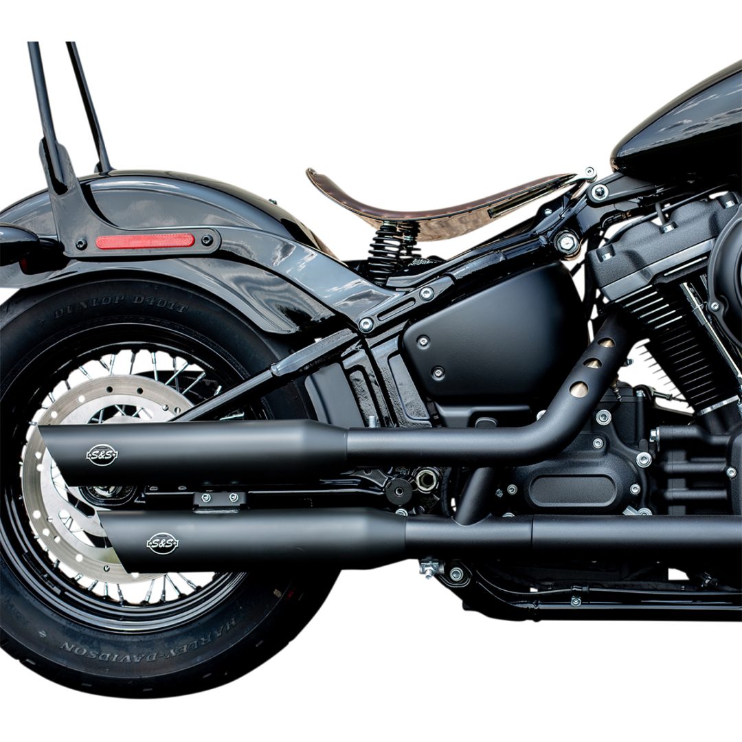 Avgassystem Slip-on Slash-cut Guardian Svart Keramisk S&S Cycle Ljuddämpare – bild 4