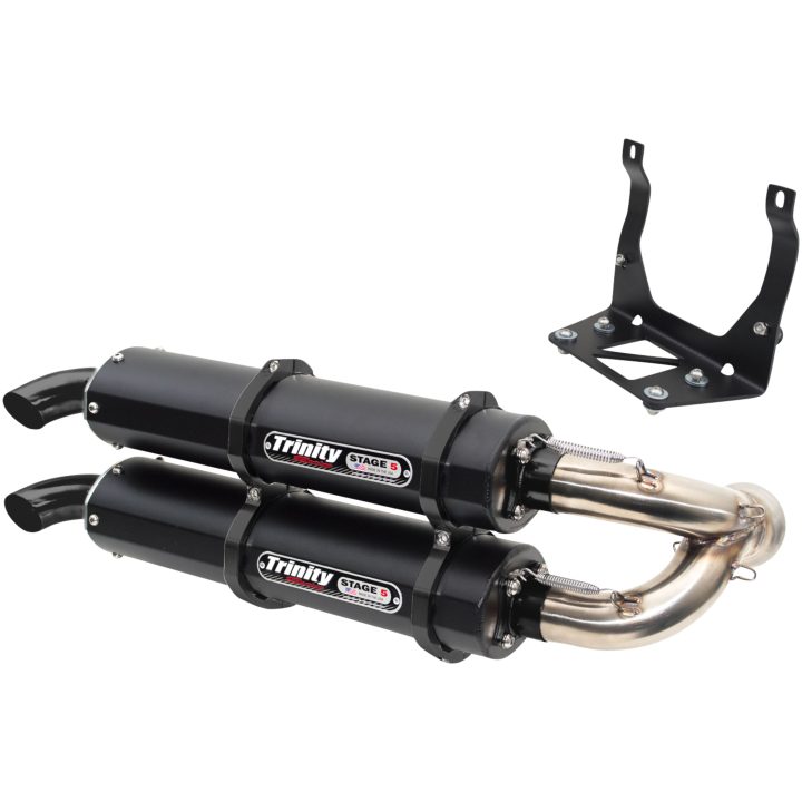 Avgassystem Stage 5 Dual Slip-on Svart/Grå/Cerakote® TRINITY RACING Ljuddämpare – bild 2
