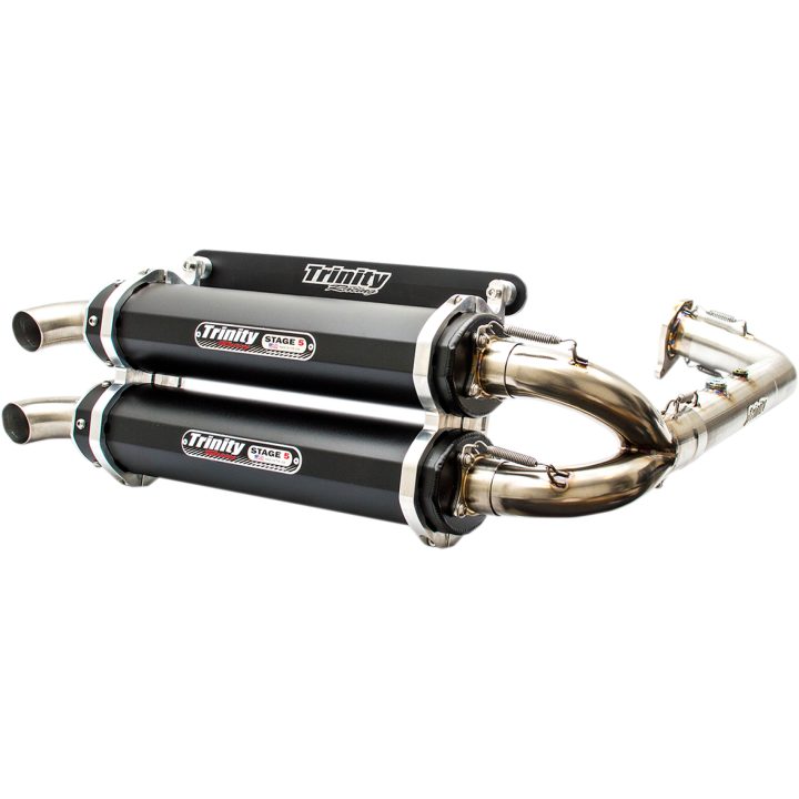 Avgassystem Stage 5 Dual Svart/Brushed/Cerakote® TRINITY RACING Ljuddämpare – bild 2