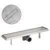 Avlång golvbrunn 530x140 mm rostfritt stål vidaXL 53 x 14 cm – miniatyr 2