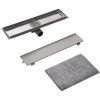 Avlång golvbrunn 530x140 mm rostfritt stål vidaXL 53 x 14 cm – miniatyr 5