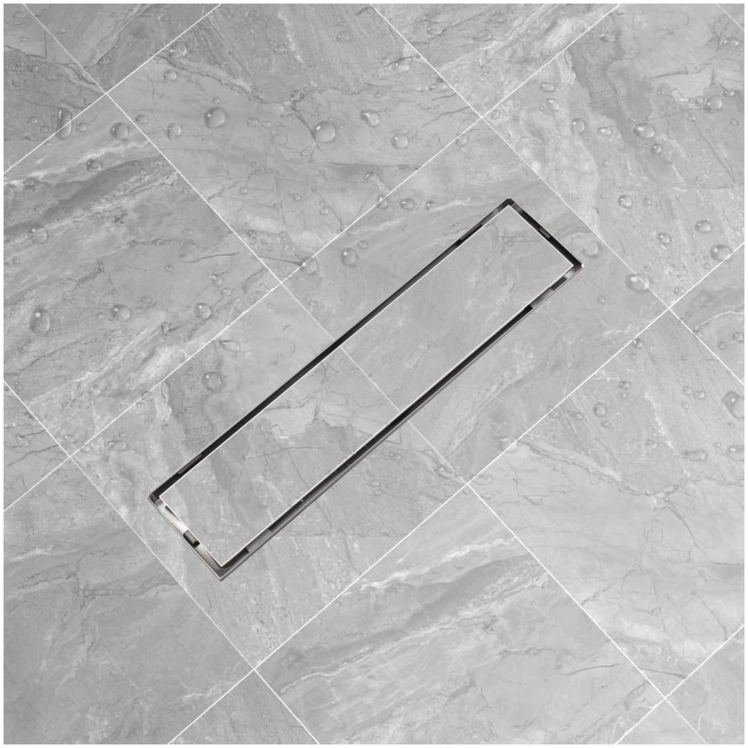 Avlång golvbrunn 530x140 mm rostfritt stål vidaXL 53 x 14 cm