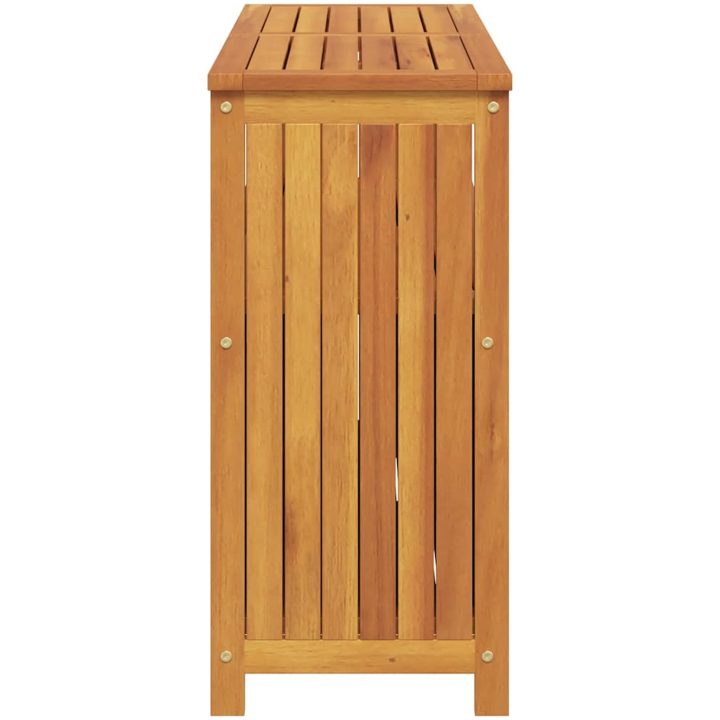 Avlastningsbord för trädgård massivt akaciaträ vidaXL 110 x 35 x 75 cm – bild 7