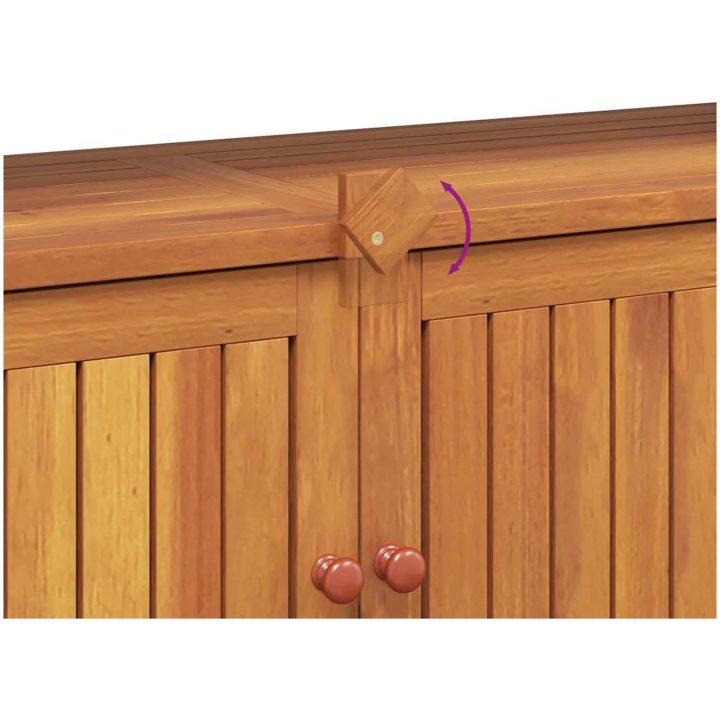 Avlastningsbord för trädgård massivt akaciaträ vidaXL 110 x 35 x 75 cm – bild 9