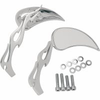 Backspegel Flame Tear-Drop Krom DRAG SPECIALTIES