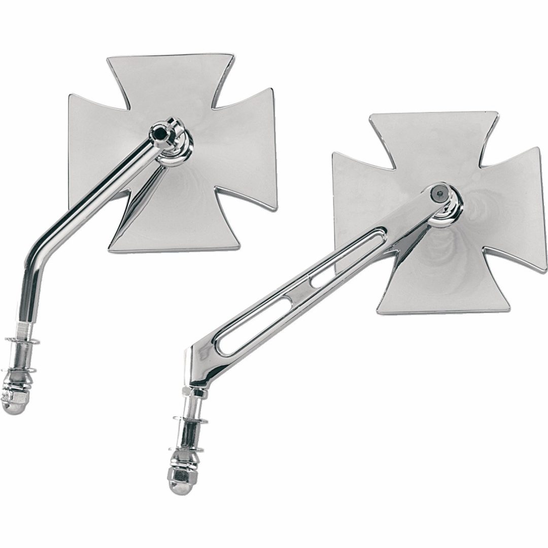 Backspegel Maltese Kors Krom DRAG SPECIALTIES Rund Arm - 1 st i paketet