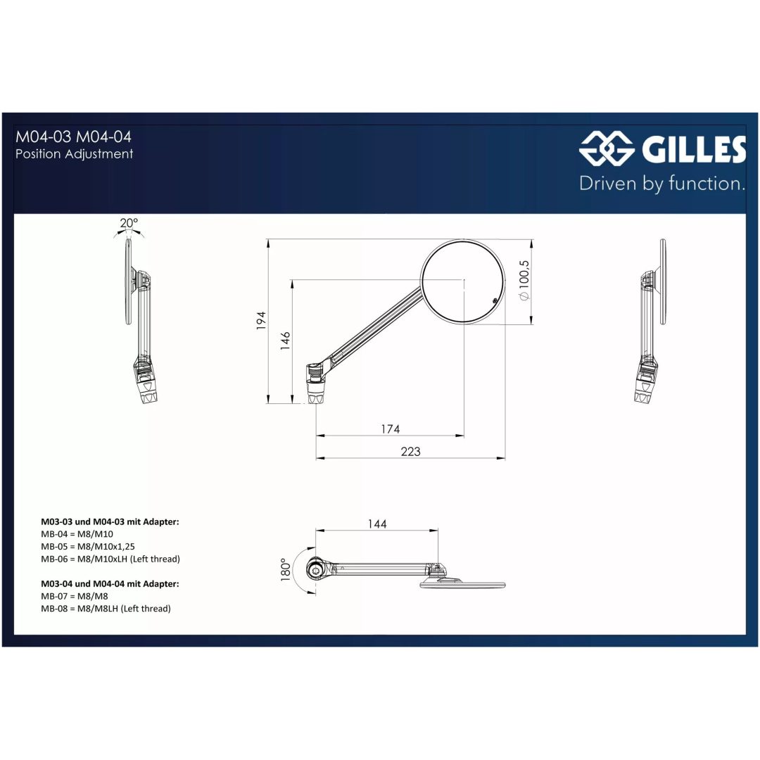 Backspegel Moon Svart Aluminium GILLES TOOLING – bild 4
