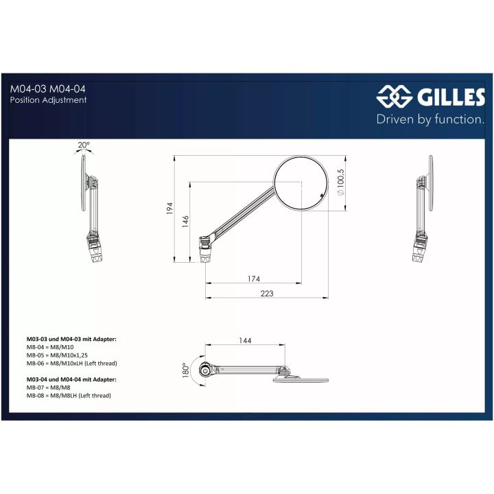 Backspegel Moon Svart Aluminium GILLES TOOLING – bild 4