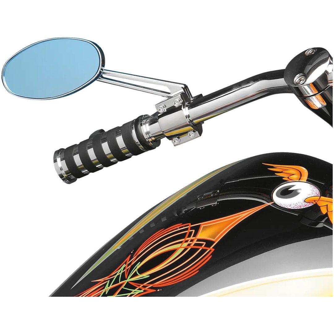 Backspeglar Stealth II Blue Sapphire Drag Specialties 15cm Chrome/Styck – bild 5
