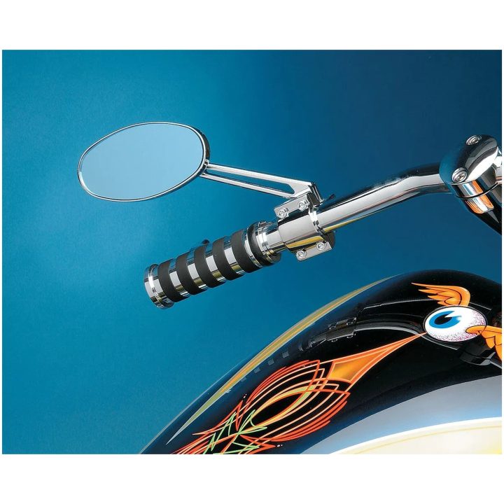 Backspeglar Stealth II Blue Sapphire Drag Specialties 15cm Chrome/Styck – bild 6