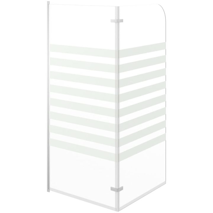 Badkarsvägg 120x140 cm härdat glas randig vidaXL – bild 7
