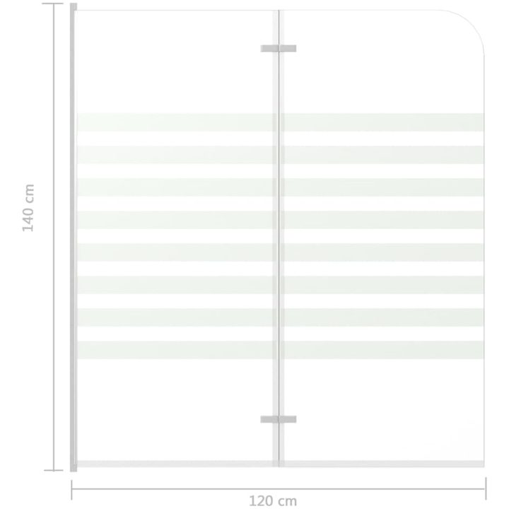 Badkarsvägg 120x140 cm härdat glas randig vidaXL – bild 8