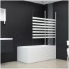 Badkarsvägg 120x140 cm härdat glas randig vidaXL – miniatyr 1