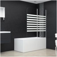 Badkarsvägg 120x140 cm härdat glas randig vidaXL