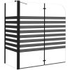 Badkarsvägg 120x68x130 cm härdat glas ränder vidaXL – miniatyr 2