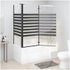 Badkarsvägg 120x68x130 cm härdat glas ränder vidaXL – miniatyr 3