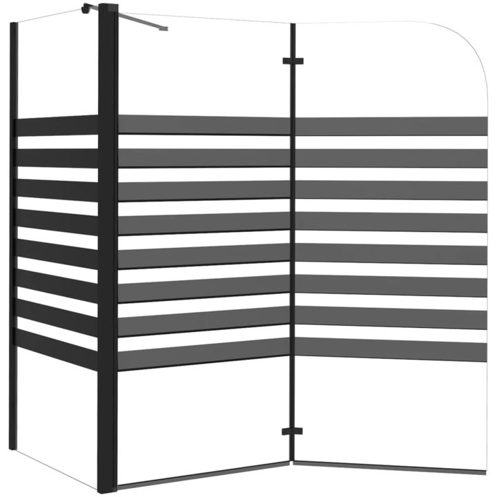 Badkarsvägg 120x68x130 cm härdat glas ränder vidaXL – bild 5
