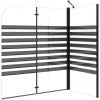 Badkarsvägg 120x68x130 cm härdat glas ränder vidaXL – miniatyr 7