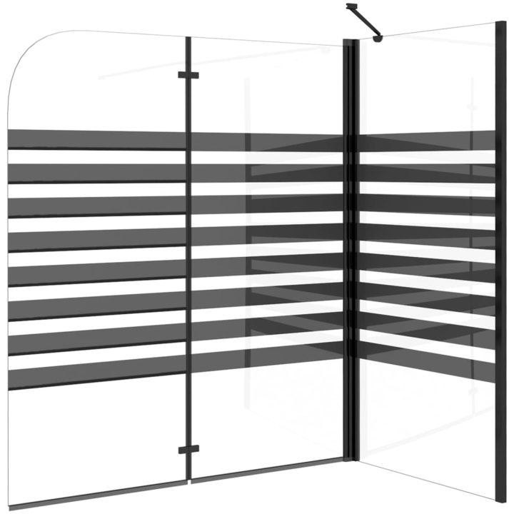 Badkarsvägg 120x68x130 cm härdat glas ränder vidaXL – bild 7
