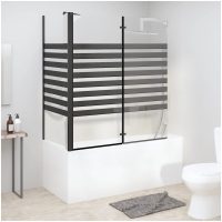 Badkarsvägg 120x68x130 cm härdat glas ränder vidaXL