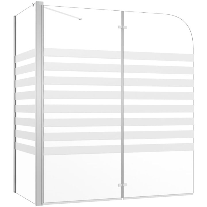 Badkarsvägg 120x68x130 cm härdat glas randig vidaXL – bild 2