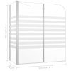 Badkarsvägg 120x68x130 cm härdat glas randig vidaXL – miniatyr 12