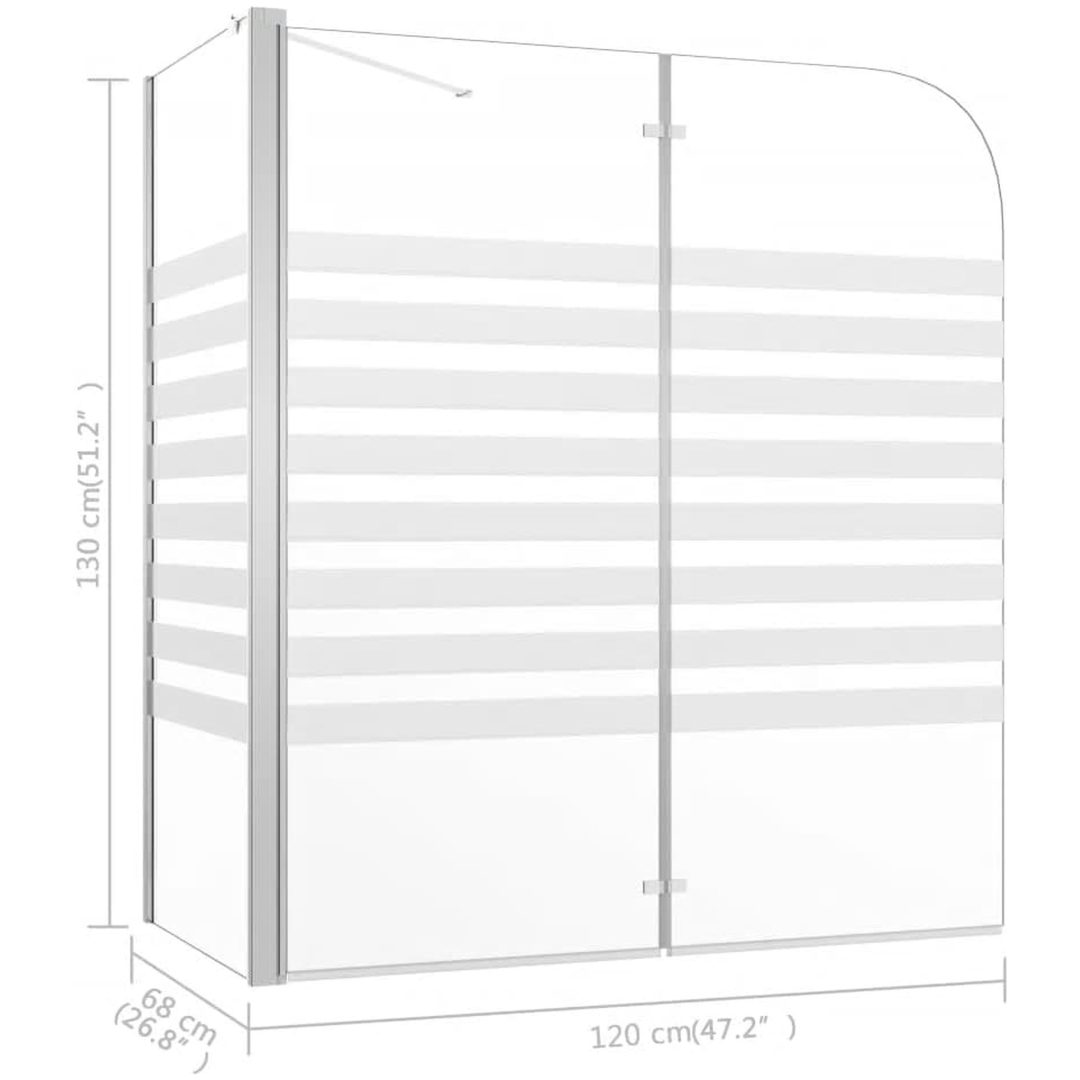 Badkarsvägg 120x68x130 cm härdat glas randig vidaXL – bild 12