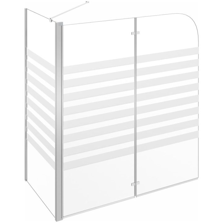 Badkarsvägg 120x68x130 cm härdat glas randig vidaXL – bild 4