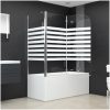 Badkarsvägg 120x68x130 cm härdat glas randig vidaXL – miniatyr 6